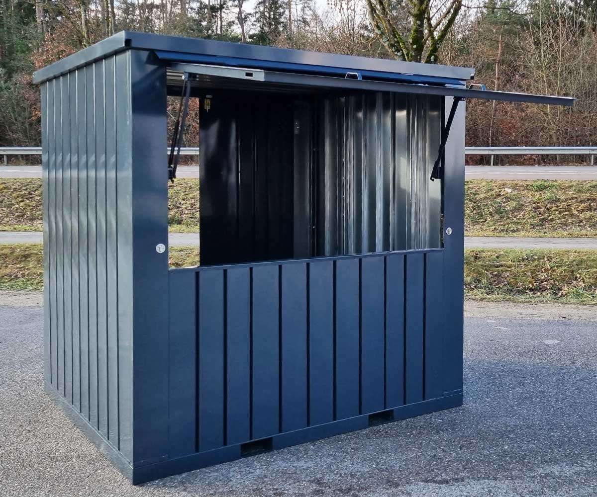 CONTENEDOR DE BAR CON GRAN SOLAPA DE VENTA